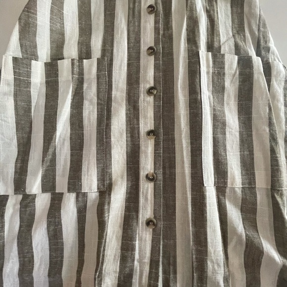 Linen Striped Midi Dress - Picture 5 of 11